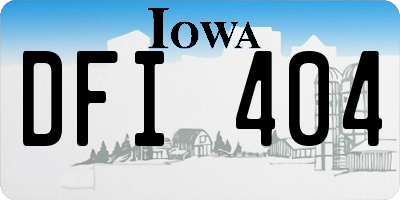 IA license plate DFI404