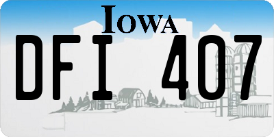 IA license plate DFI407