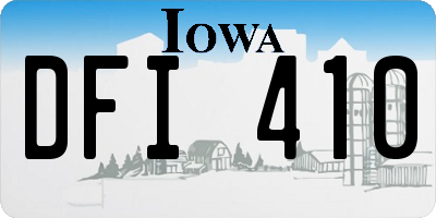 IA license plate DFI410
