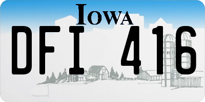 IA license plate DFI416