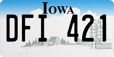 IA license plate DFI421