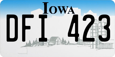 IA license plate DFI423