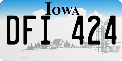 IA license plate DFI424