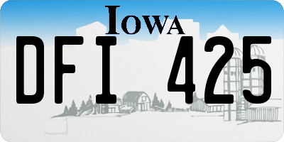 IA license plate DFI425