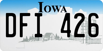IA license plate DFI426