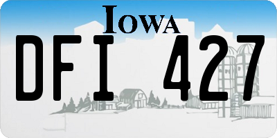IA license plate DFI427