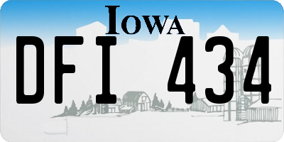 IA license plate DFI434