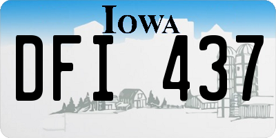 IA license plate DFI437