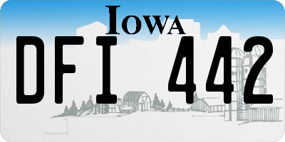 IA license plate DFI442