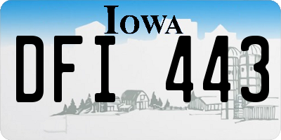IA license plate DFI443