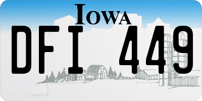 IA license plate DFI449
