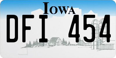 IA license plate DFI454