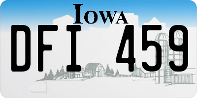 IA license plate DFI459