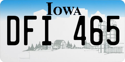 IA license plate DFI465