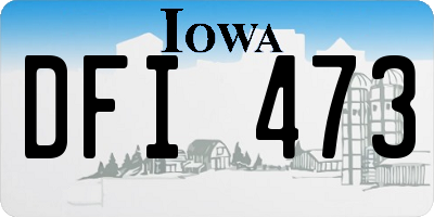 IA license plate DFI473