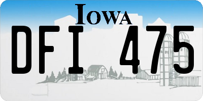 IA license plate DFI475