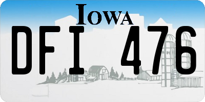 IA license plate DFI476