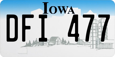IA license plate DFI477
