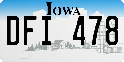 IA license plate DFI478