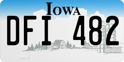 IA license plate DFI482