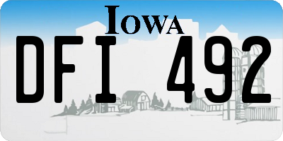 IA license plate DFI492