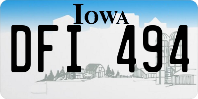 IA license plate DFI494