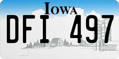IA license plate DFI497