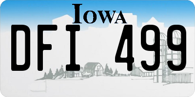 IA license plate DFI499