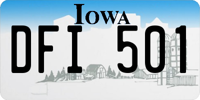 IA license plate DFI501