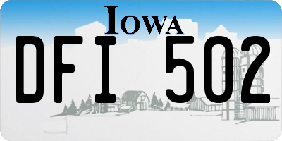 IA license plate DFI502