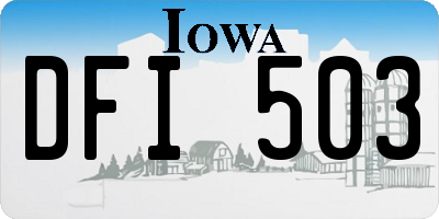 IA license plate DFI503