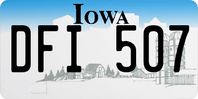 IA license plate DFI507