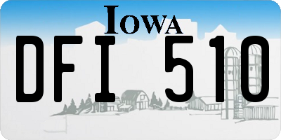 IA license plate DFI510