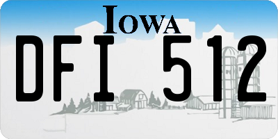 IA license plate DFI512