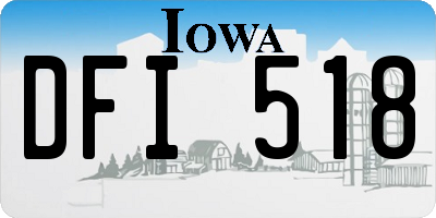 IA license plate DFI518