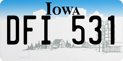 IA license plate DFI531