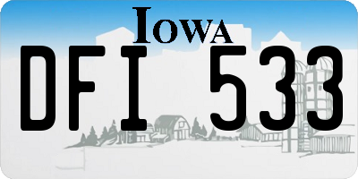 IA license plate DFI533