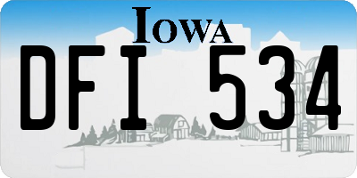 IA license plate DFI534