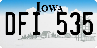 IA license plate DFI535