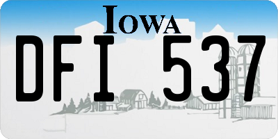 IA license plate DFI537