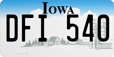 IA license plate DFI540