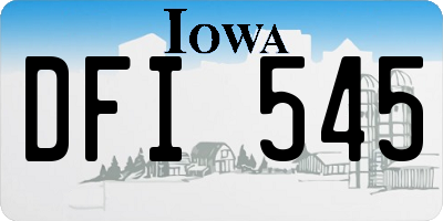 IA license plate DFI545