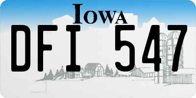 IA license plate DFI547