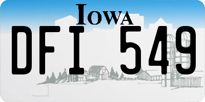 IA license plate DFI549
