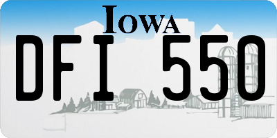 IA license plate DFI550