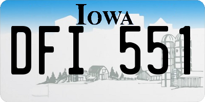 IA license plate DFI551