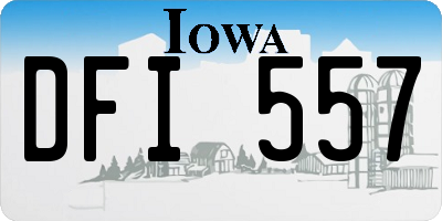 IA license plate DFI557