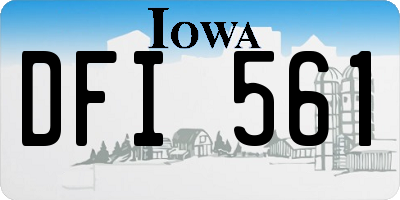 IA license plate DFI561