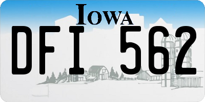 IA license plate DFI562