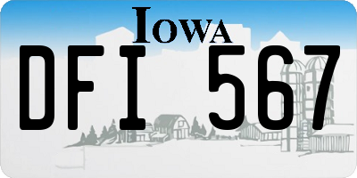 IA license plate DFI567